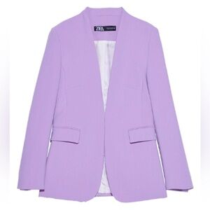 Zara Lavender Open-Front Blazer Jacket